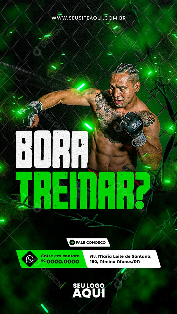 Story Aulas de Boxe Luta Social Media PSD Editável
