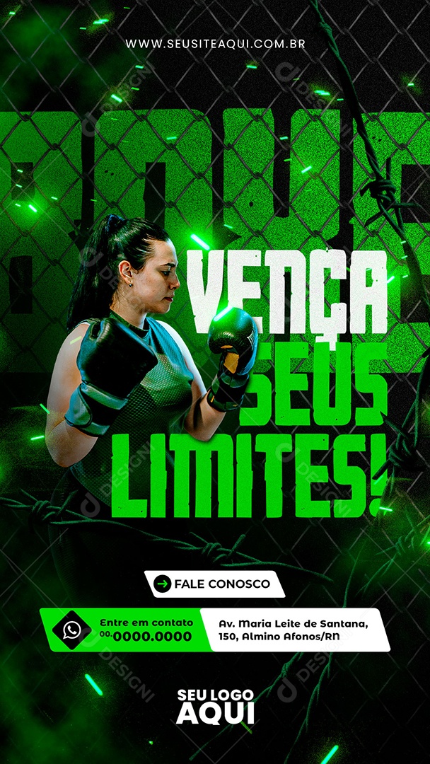 Story Aulas de Boxe Luta Social Media PSD Editável