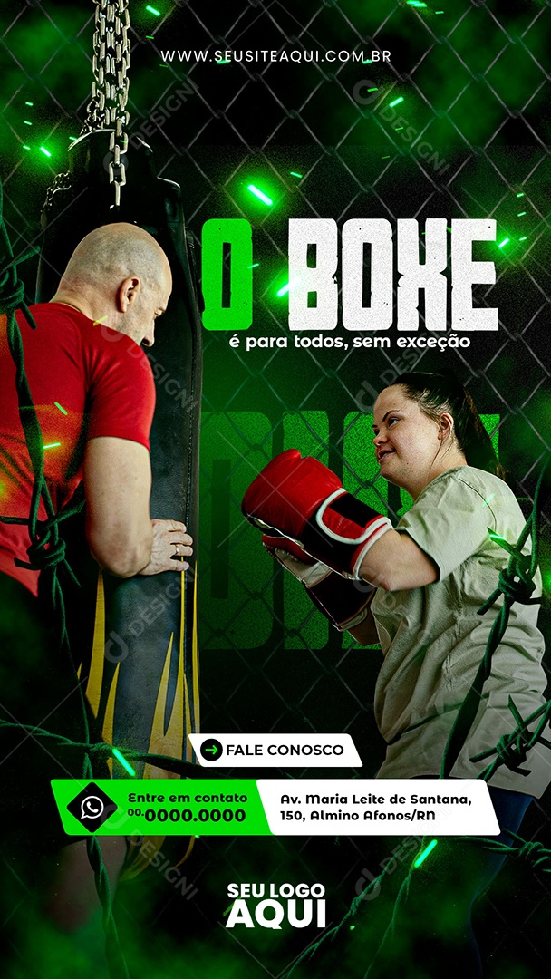Story Aulas de Boxe Luta Social Media PSD Editável