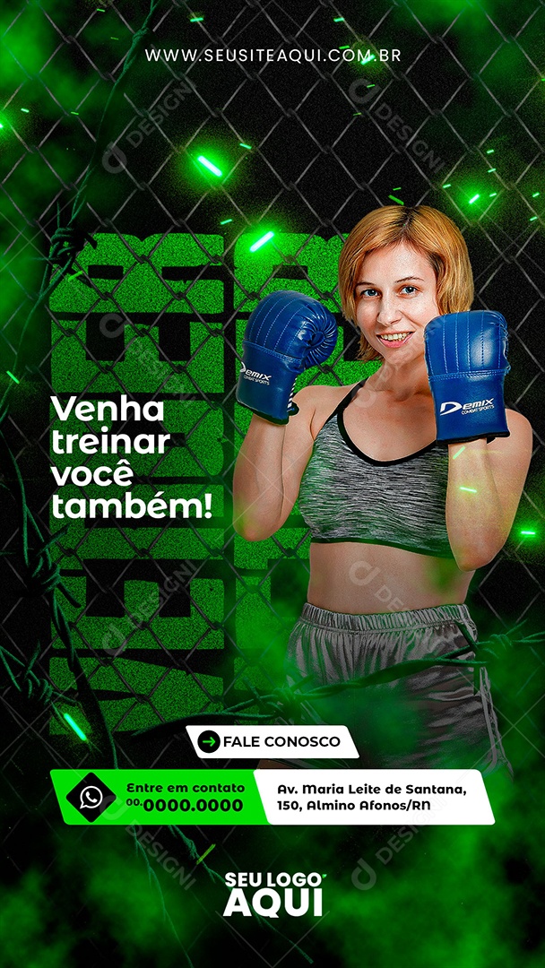 Story Aulas de Boxe Luta Social Media PSD Editável