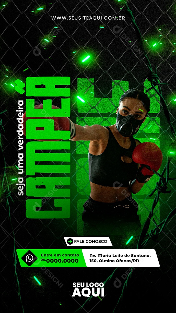 Story Aulas de Boxe Luta Social Media PSD Editável