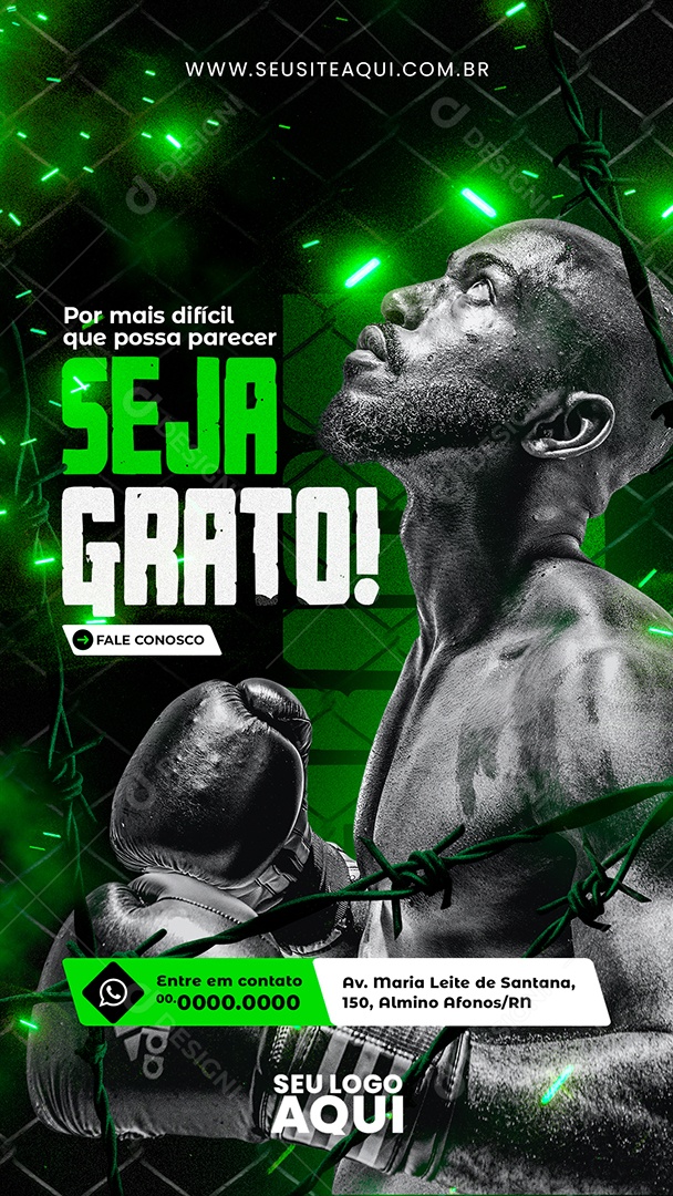 Story Aulas de Boxe Luta Social Media PSD Editável