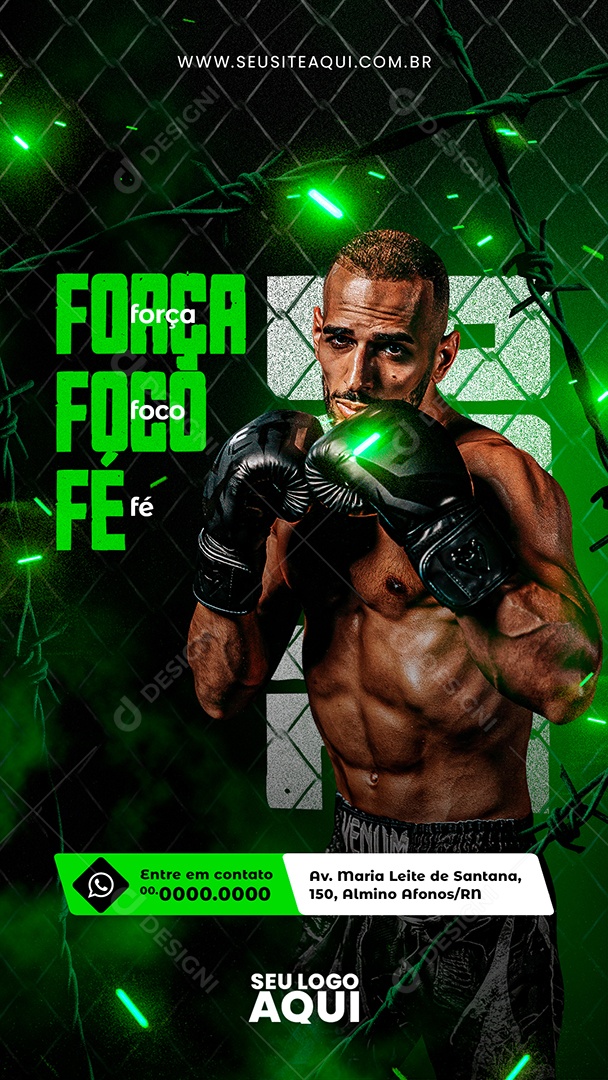 Story Aulas de Boxe Luta Social Media PSD Editável