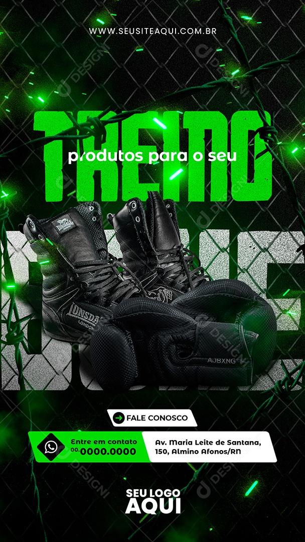 Story Aulas de Boxe Luta Social Media PSD Editável