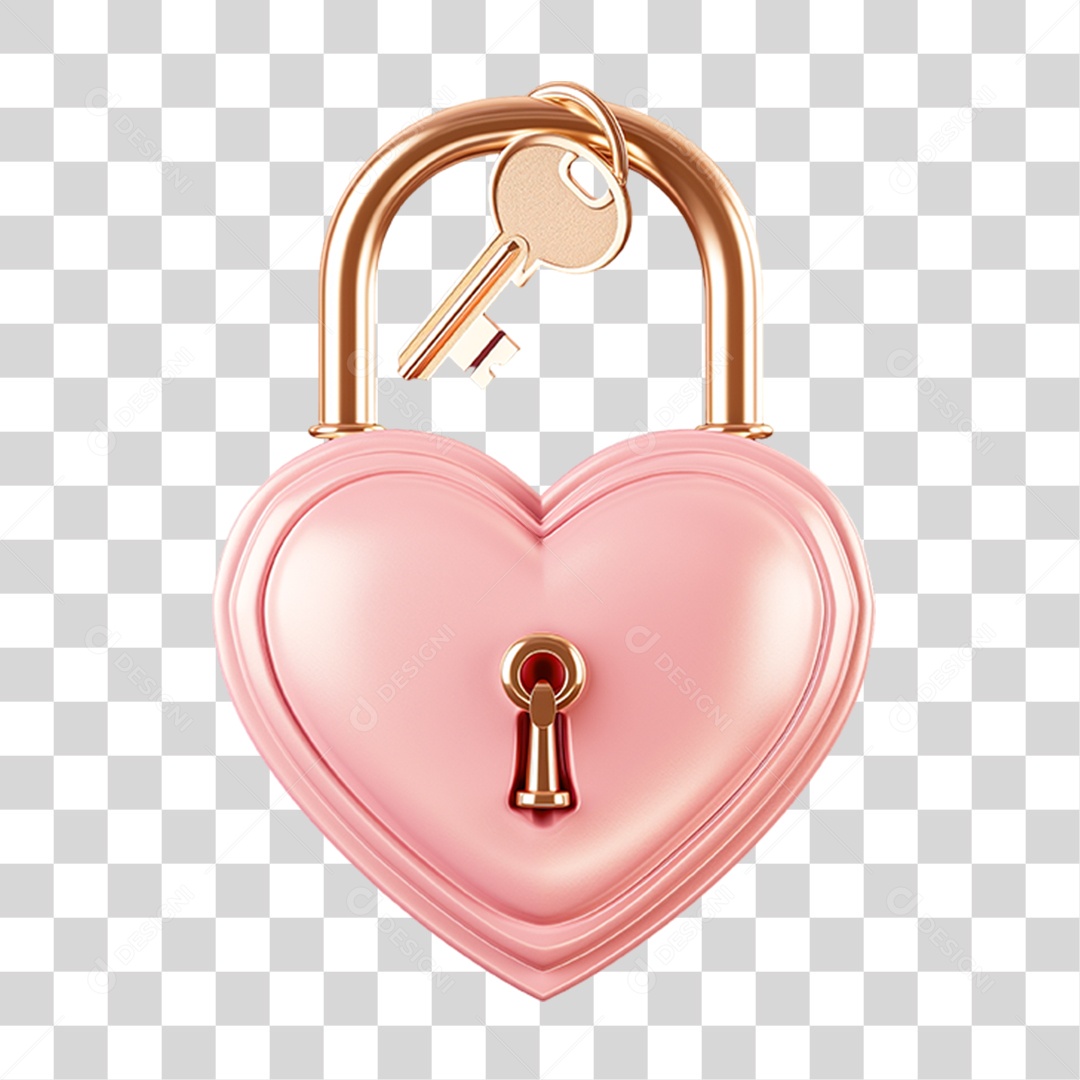 Cadeado de Coração PNG Transparente