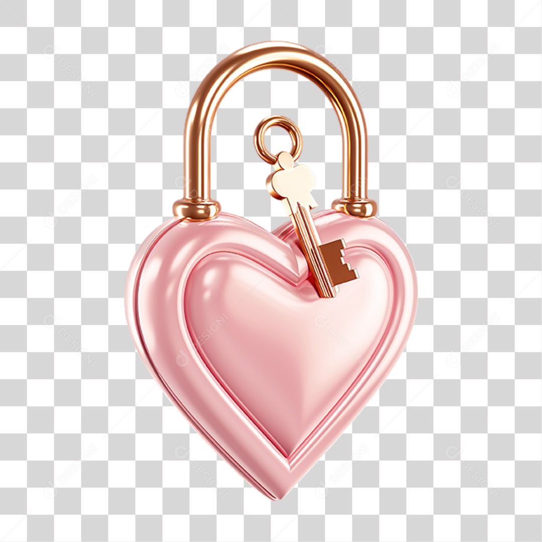 Cadeado de Coração PNG Transparente