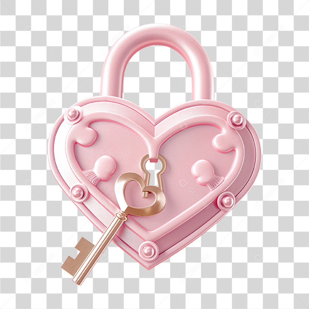 Cadeado de Coração PNG Transparente