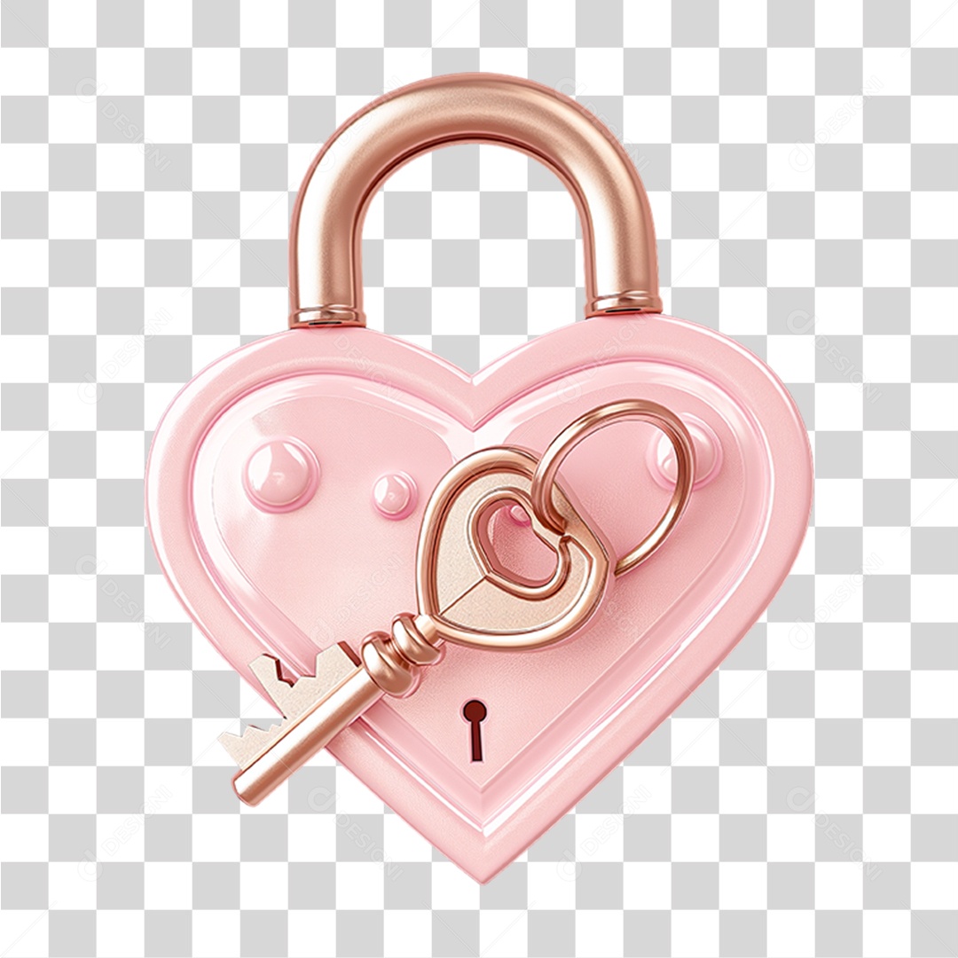 Cadeado de Coração PNG Transparente