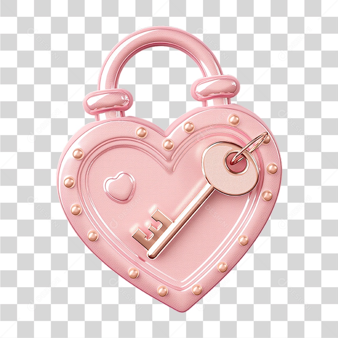 Cadeado de Coração PNG Transparente