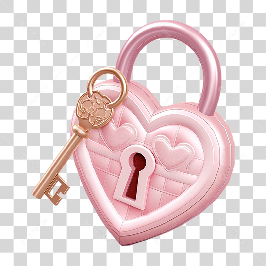 Cadeado de Coração PNG Transparente