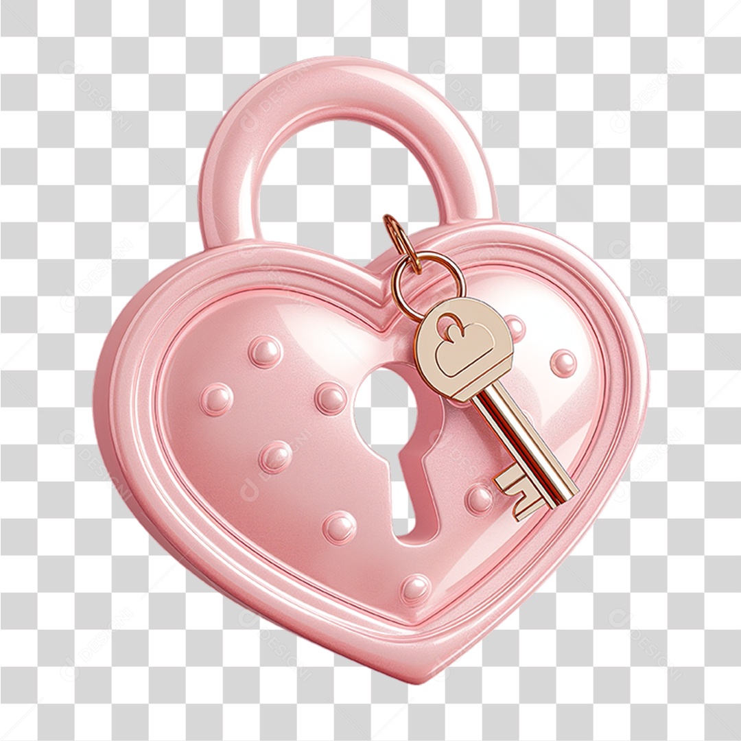 Cadeado de Coração PNG Transparente