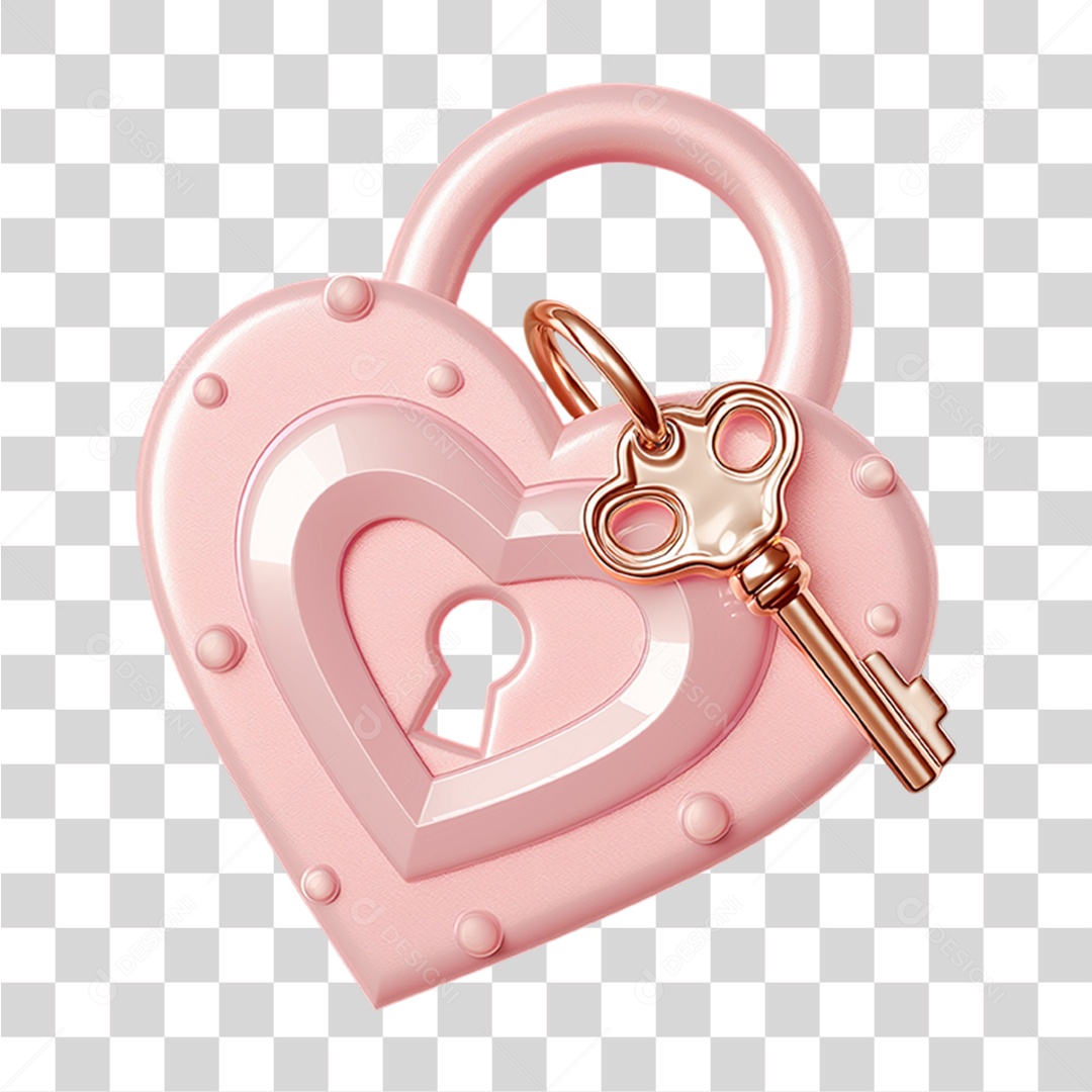 Cadeado de Coração PNG Transparente
