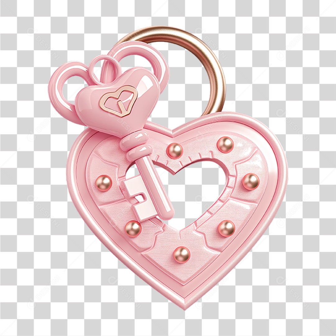 Cadeado de Coração PNG Transparente