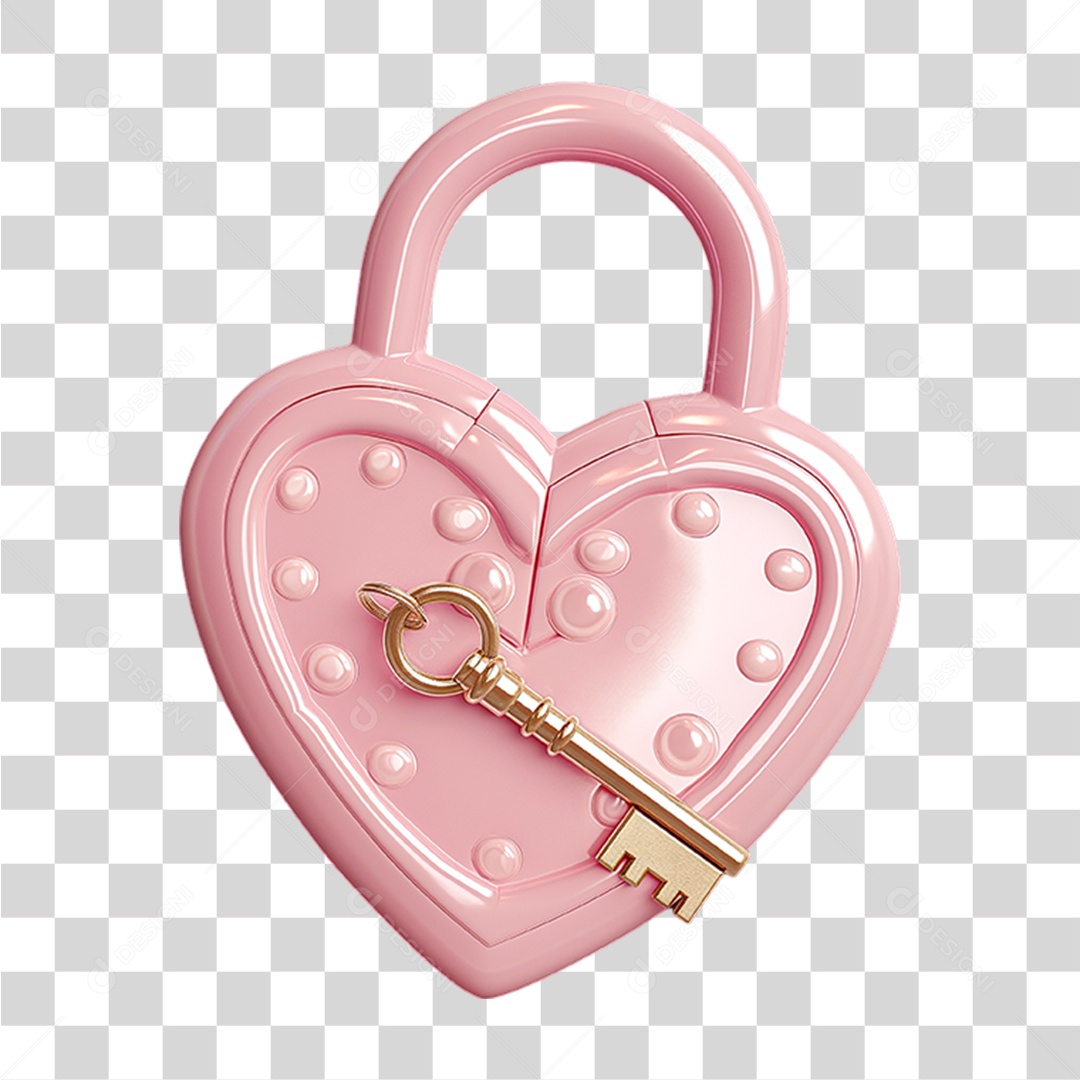 Cadeado de Coração PNG Transparente