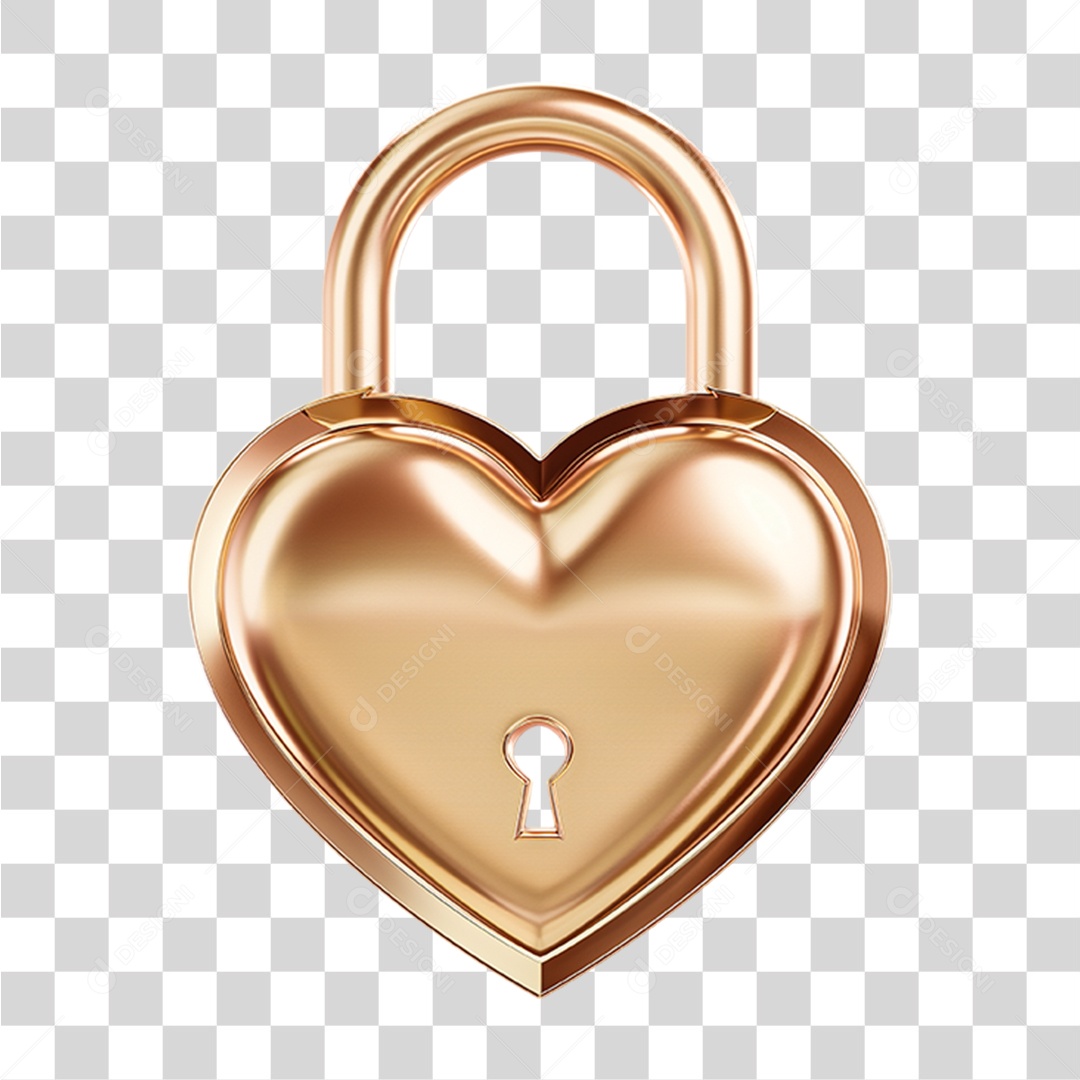 Cadeado de Coração PNG Transparente
