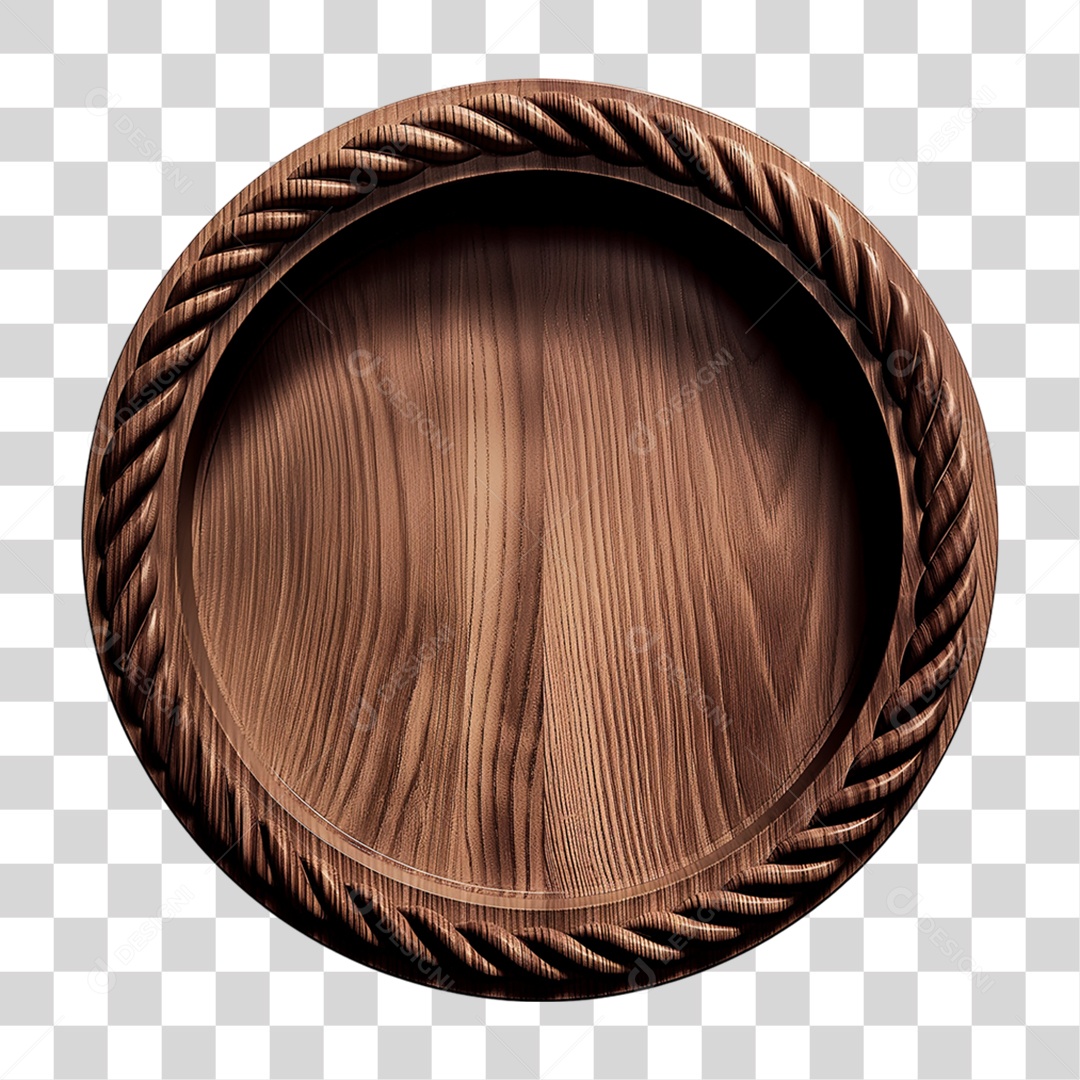 Placa Madeira Redonda PNG Transparente