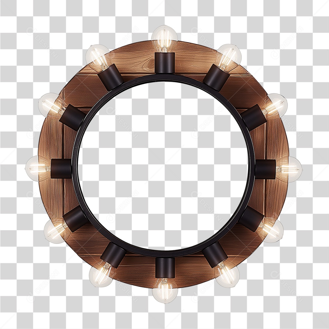 Placa de Madeira com Luzes PNG Transparente