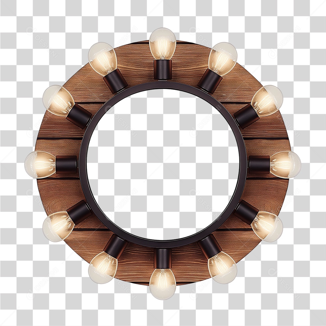 Placa de Madeira com Luzes PNG Transparente