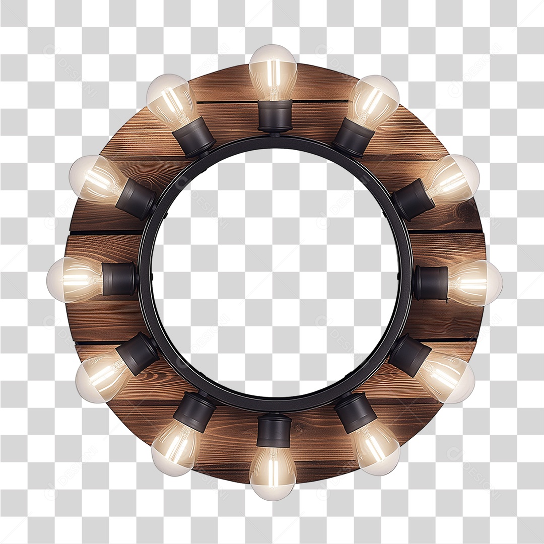 Placa de Madeira com Luzes PNG Transparente