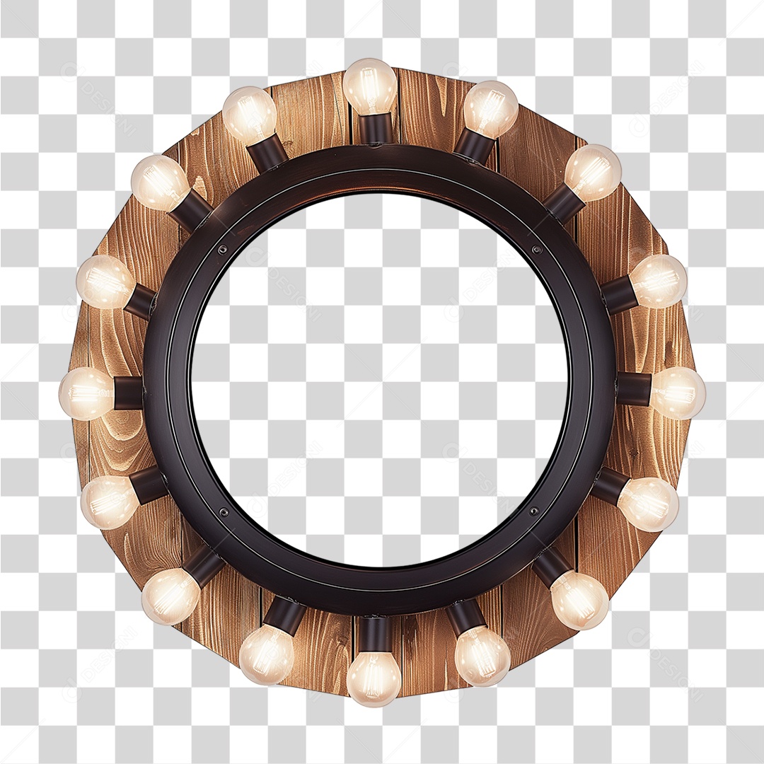 Placa de Madeira com Luzes PNG Transparente