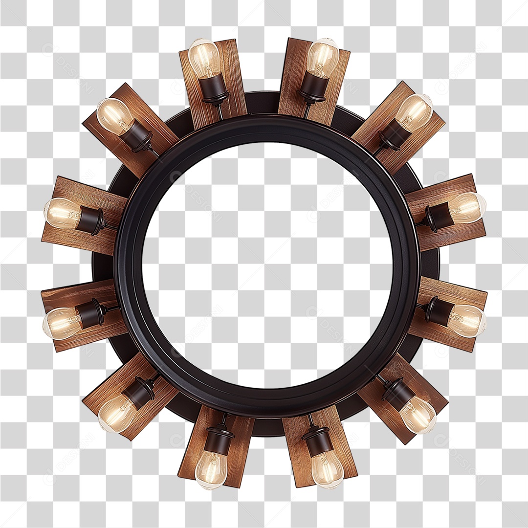 Placa de Madeira com Luzes PNG Transparente