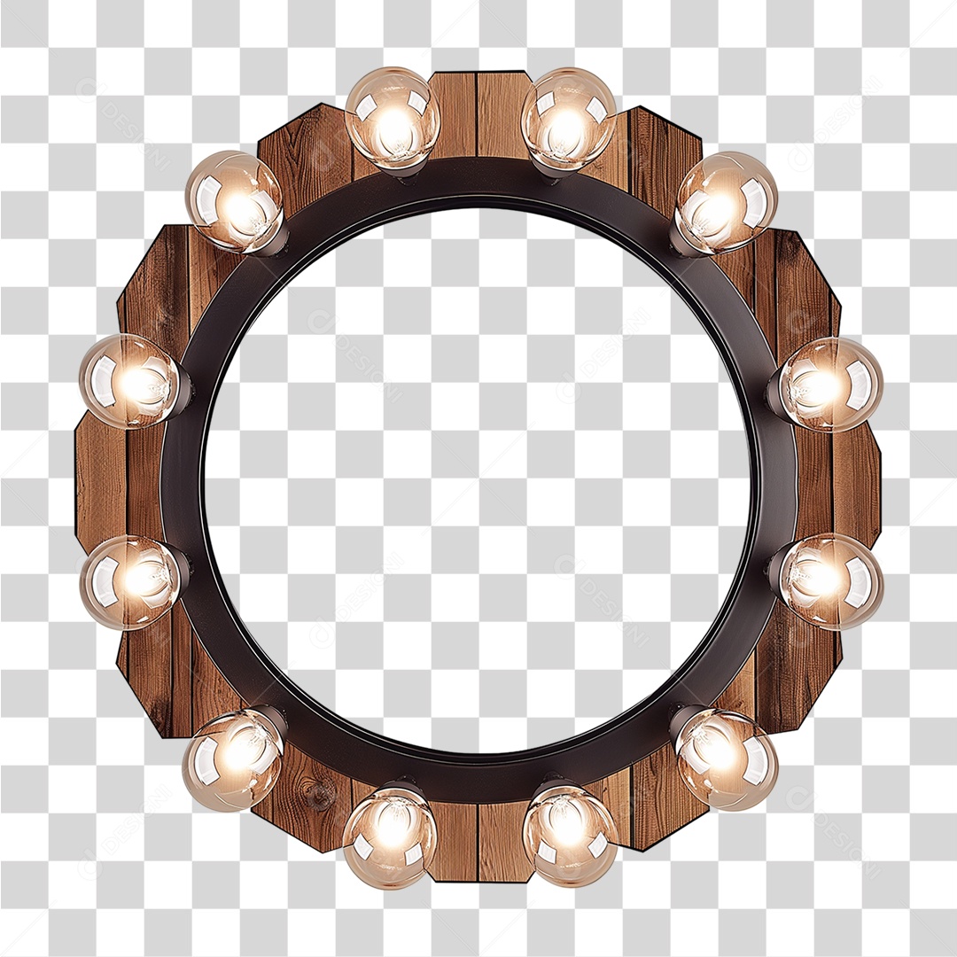 Placa de Madeira com Luzes PNG Transparente