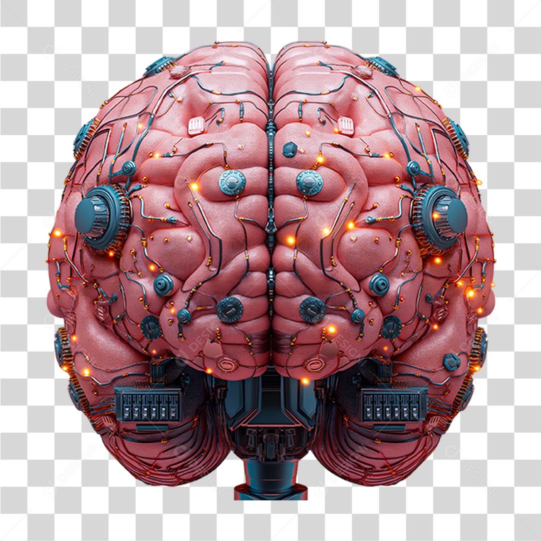 Elemento 3D Cérebro PNG Transparente