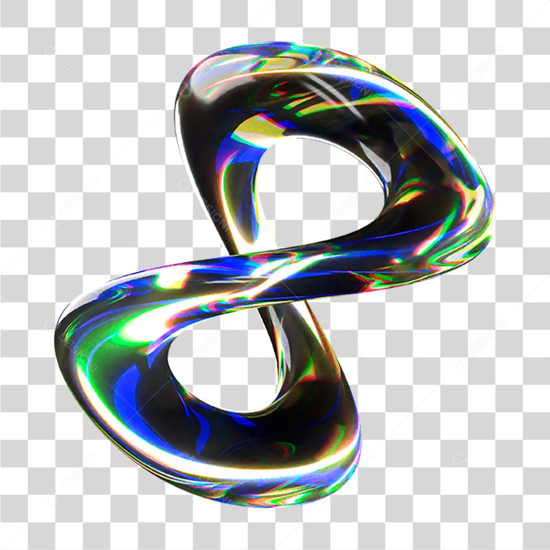 Elemento 3D Número 8 PNG Transparente