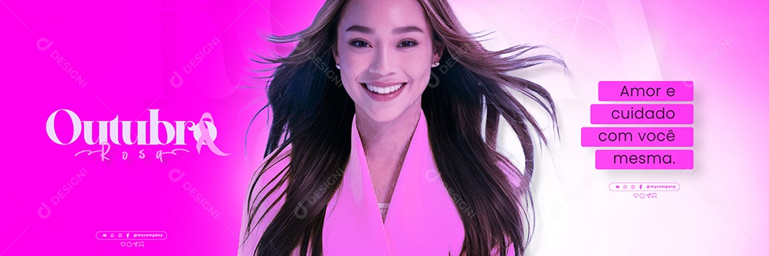 Carrossel Outubro Rosa Amor e Cuidado com Você Mesmo Social Media PSD Editável