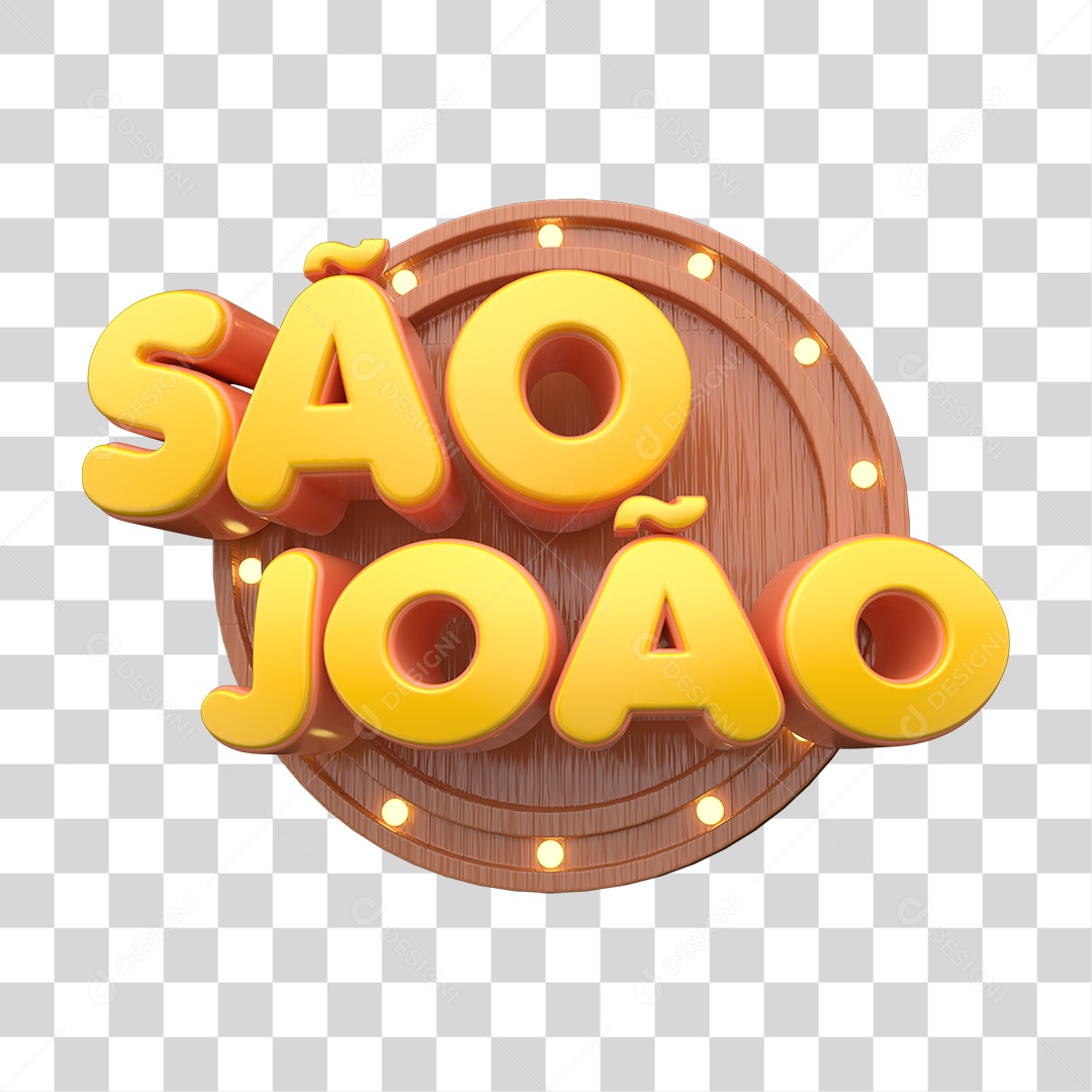 São João Selo 3D Para Composição PNG