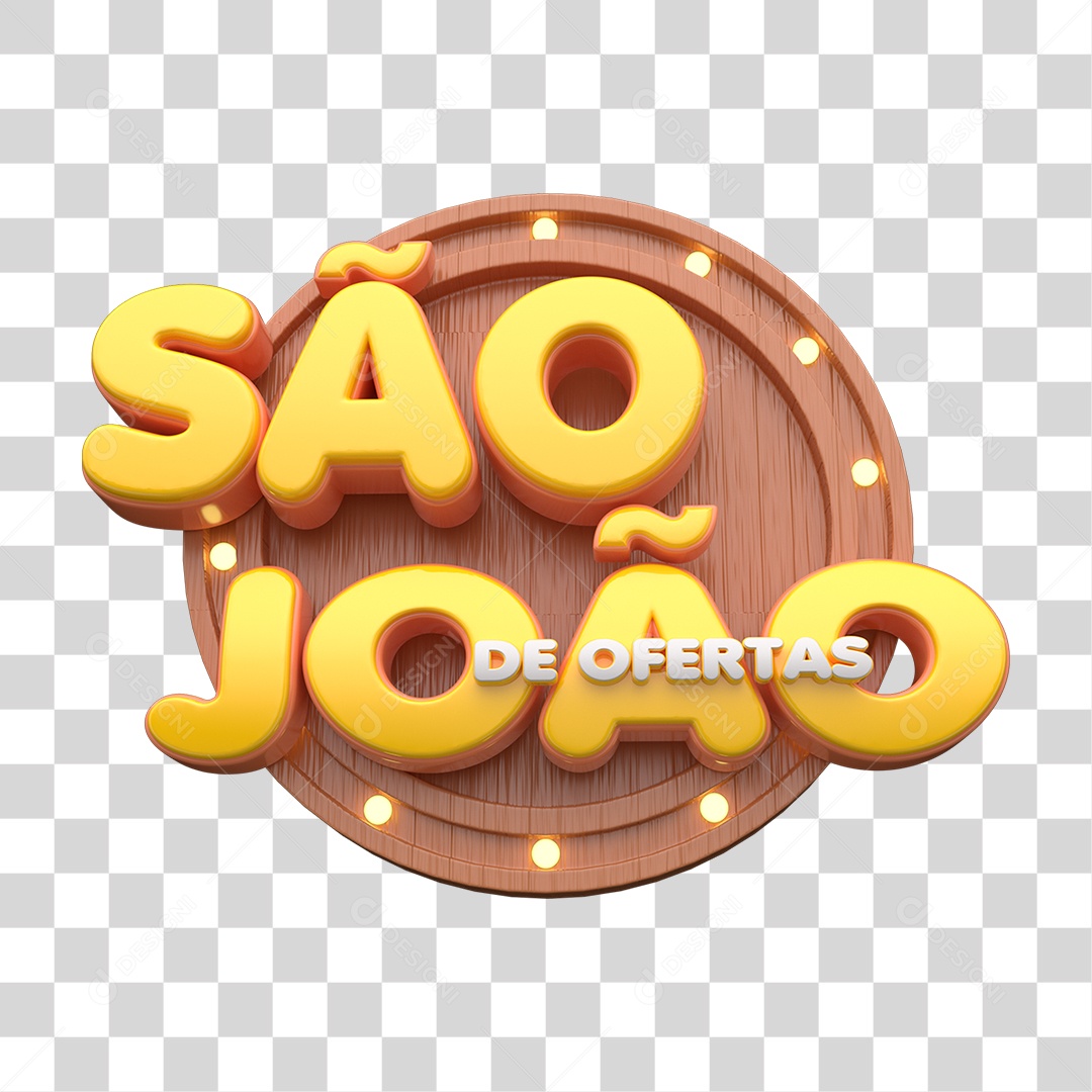 São João de Ofertas Selo 3D Para Composição PNG