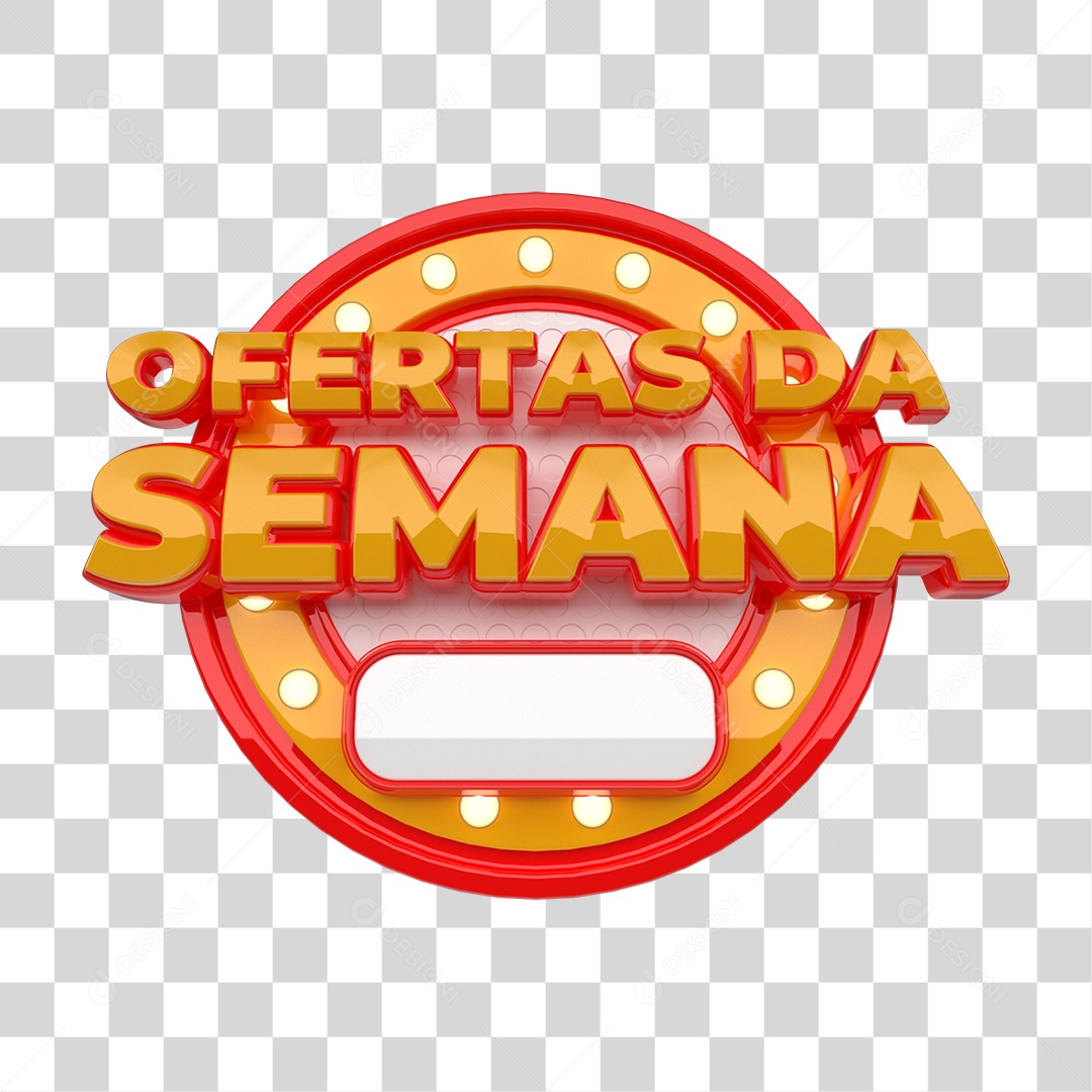 Ofertas da Semana Selo 3D Para Composição PNG