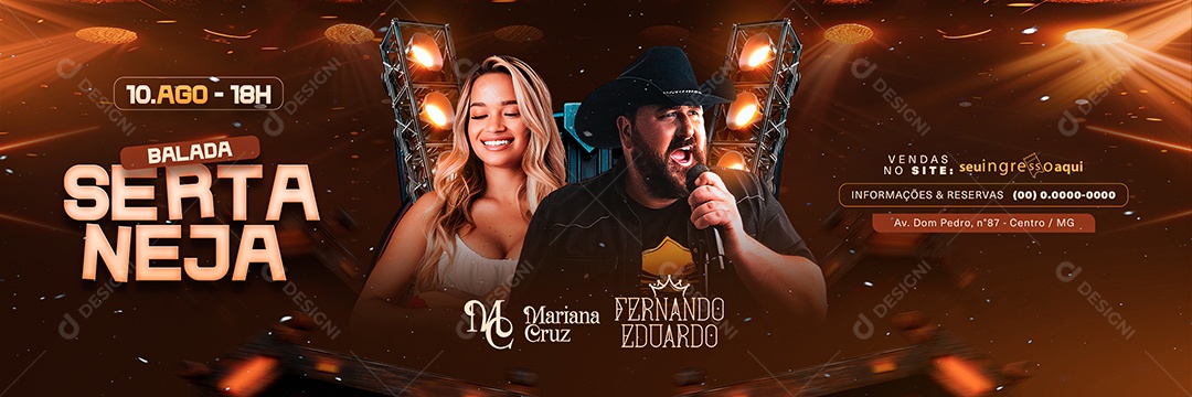 Flyer Carrossel Sertaneja Mariana Cruz Fernando Eduardo Social Media PSD Editável