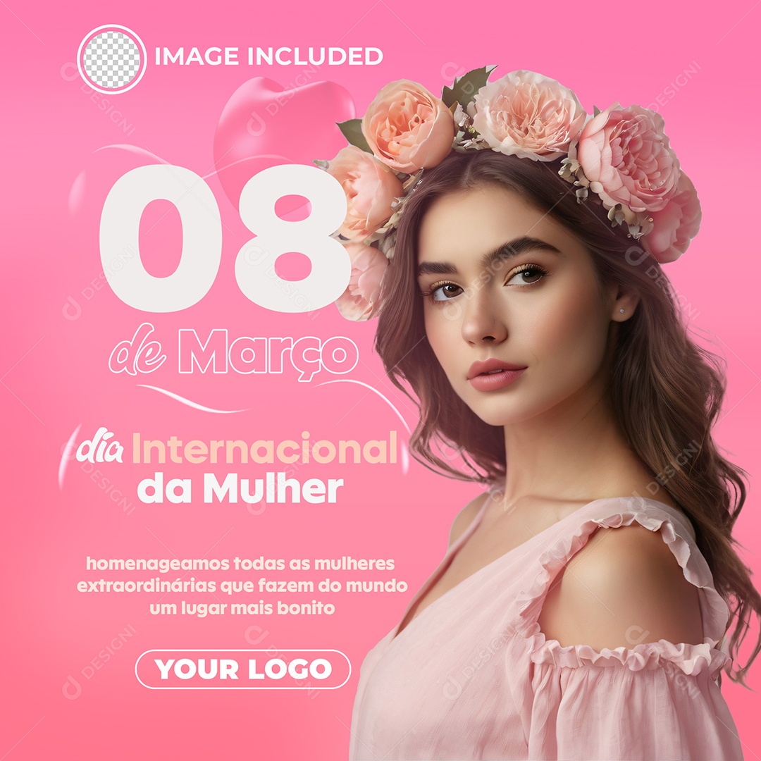 Dia Internacional da Mulher Social Media PSD Editável