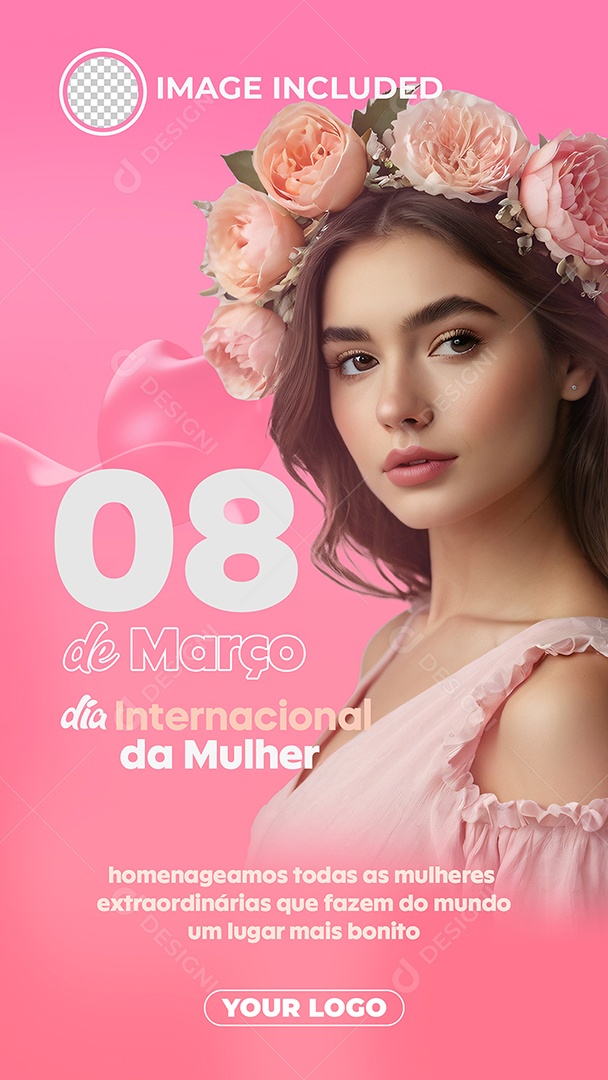 Dia Internacional da Mulher Social Media PSD Editável