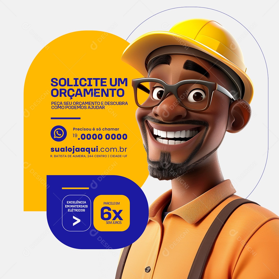 Solicite um Orçamento Social Media PSD Editável