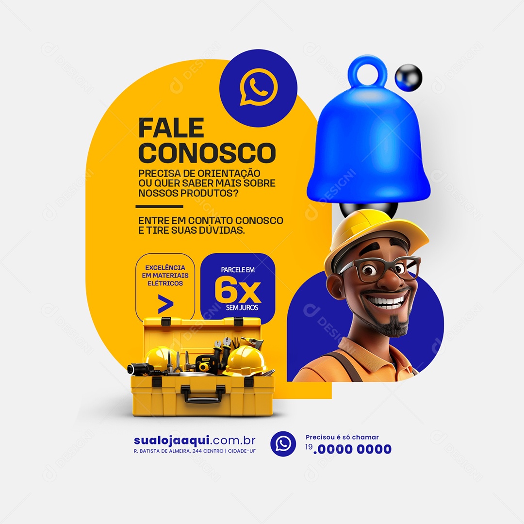 Fale Conosco Social Media PSD Editável