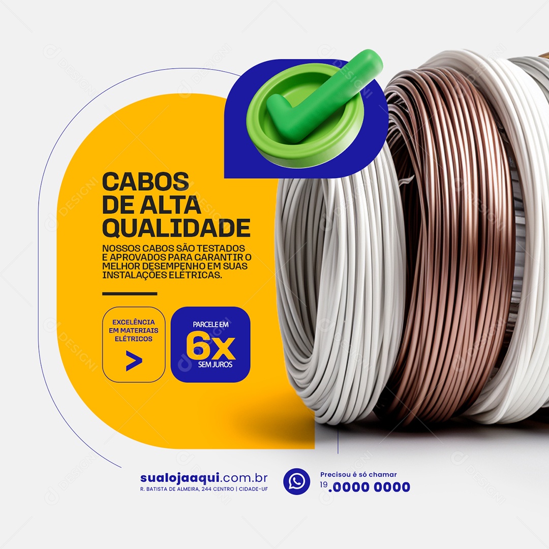 Cabos de Alta Qualidade Social Media PSD Editável