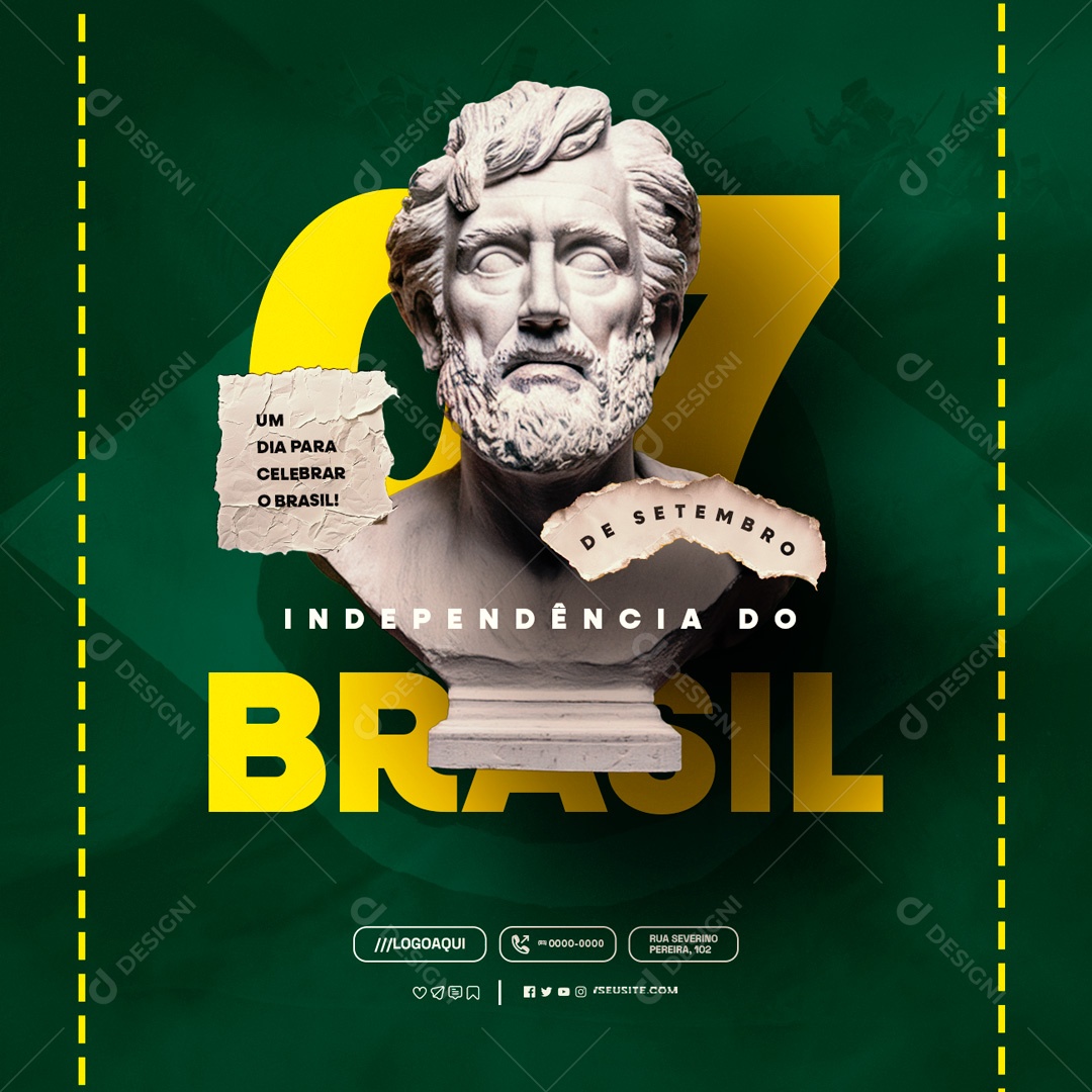 Dia da Independência do Brasil 07 de Setembro Celebrar Social Media PSD Editável