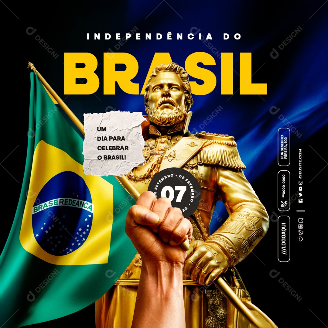 Social Media Dia da Independência Do Brasil 07 De Setembro PSD Editável