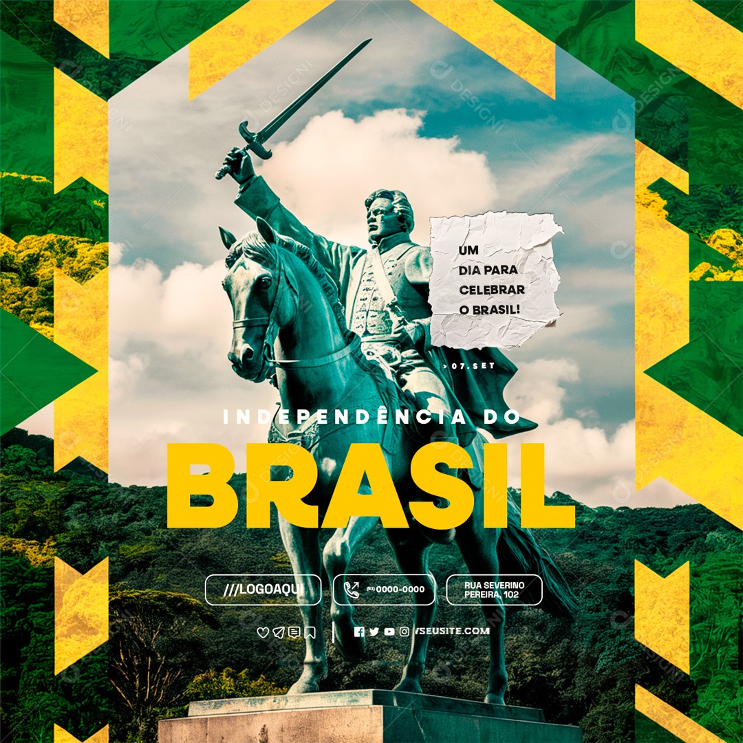 Dia da Independência do Brasil 07 de Setembro Social Media PSD Editável