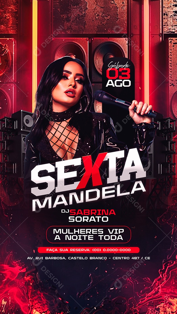 Flyer Story Sexta Mandela DJ Sabrina Sorato Social Media PSD Editável