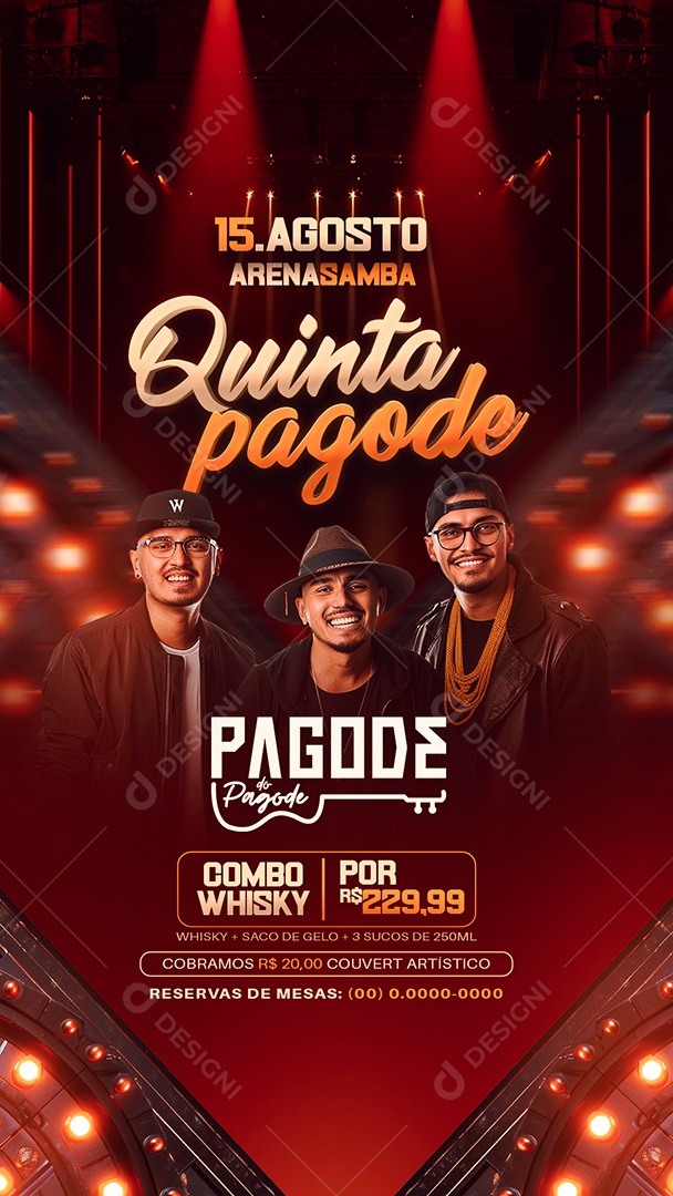 Flyer Story Quinta Pagode Artistas Social Media PSD Editável