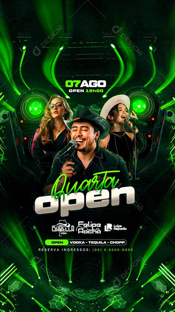 Flyer Story Quarta Open Artistas Social Media PSD Editável