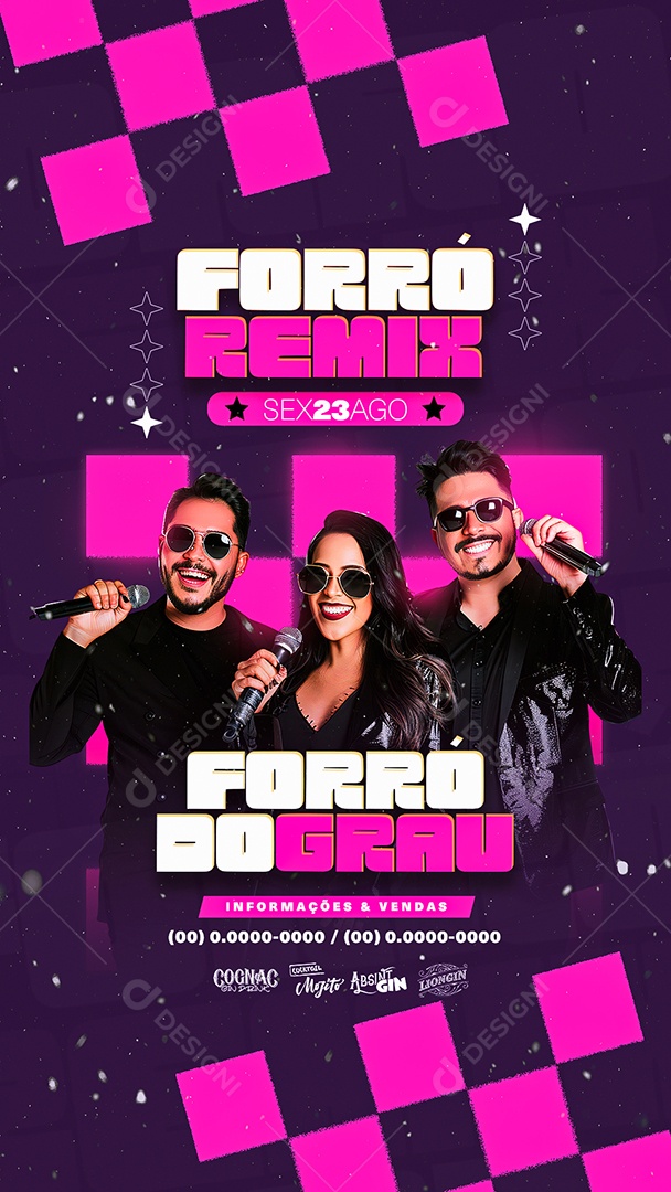 Flyer Story Forró Remix Artistas Social Media PSD Editável