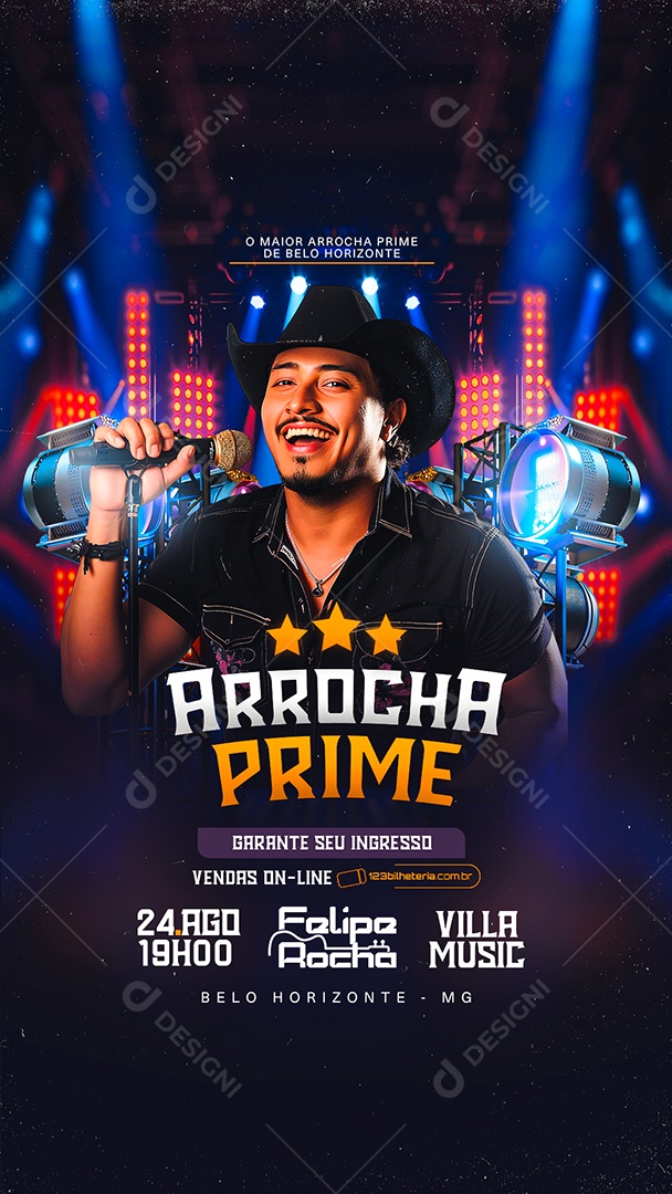 Flyer Story Arrocha Prime Artistas Social Media PSD Editável