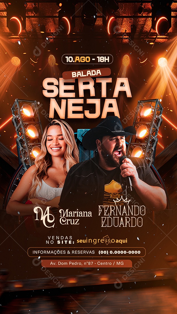 Flyer Story Sertaneja Mariana Cruz Fernando Eduardo Social Media PSD Editável