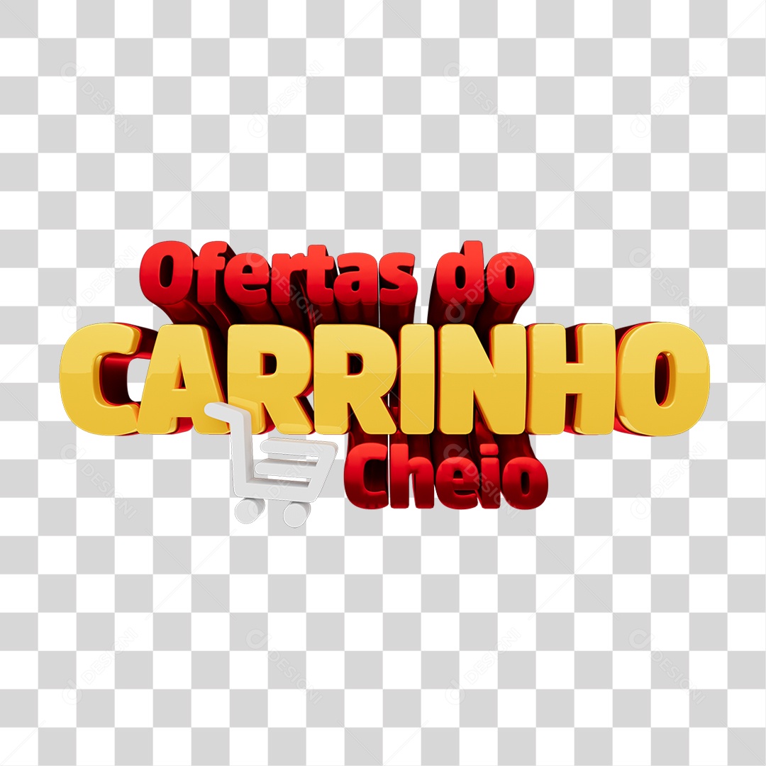 Ofertas do Carirnho Cheio Texto 3D Para Composição PNG Transparente