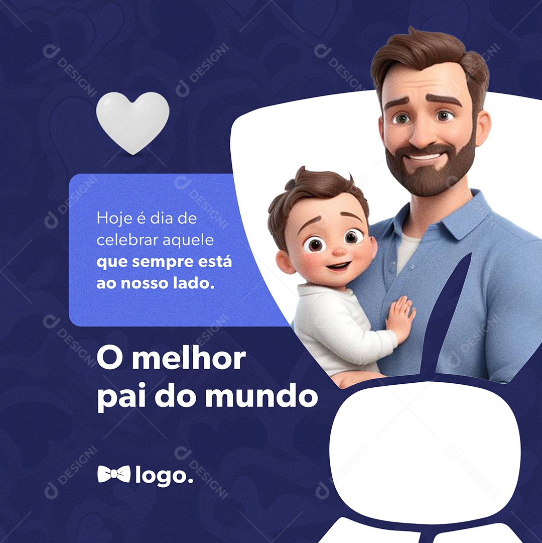 Dia Dos Pais 11 de Agosto o Melhor Pai do Mundo Social Media PSD Editável