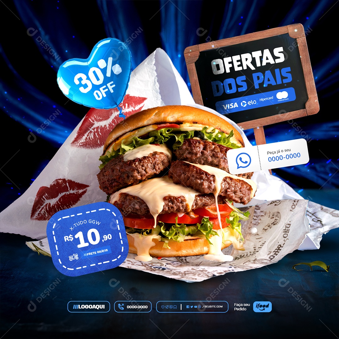 Oferta dos Pais Promoções Imperdíveis Descontos Social Media PSD Editável